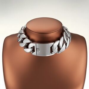 Silver Polished Stainless Steel Chunky Chainlink Necklace ▪︎ (316L)